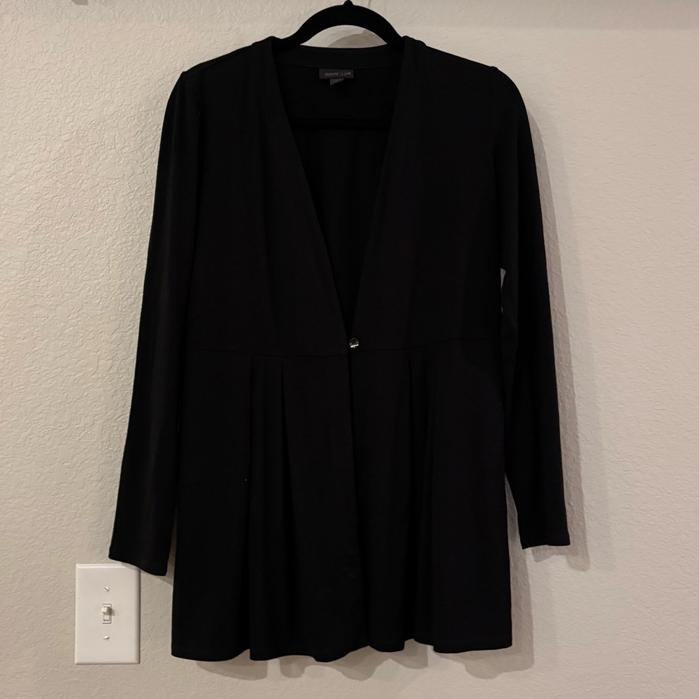 J. Jill Black Wearever Collection Cardigan Jacket Rayon Blend Button Front XS